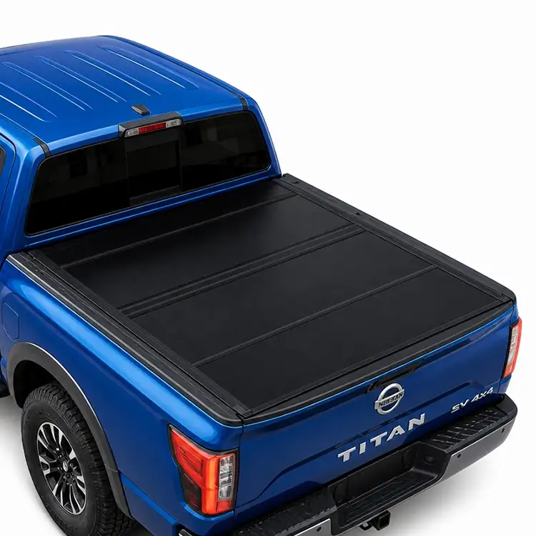 Low Profile Hard Quad-Fold Tonneau Cover kanggo Nissan Titan