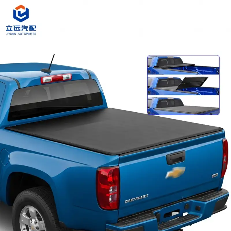 Soft Vinyl Tri-Fold Tonneau Cover kanggo GMC Chevrolet